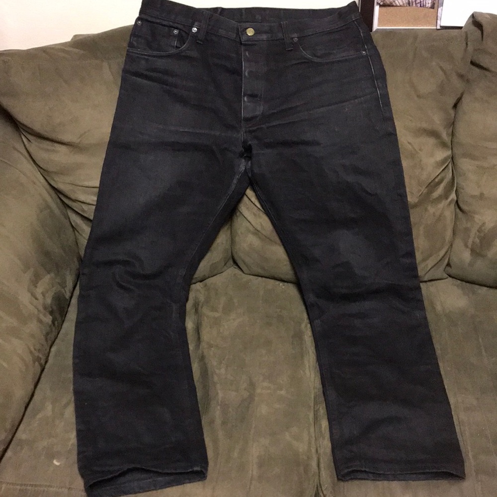 Left Field NYC black raw selvedge denim